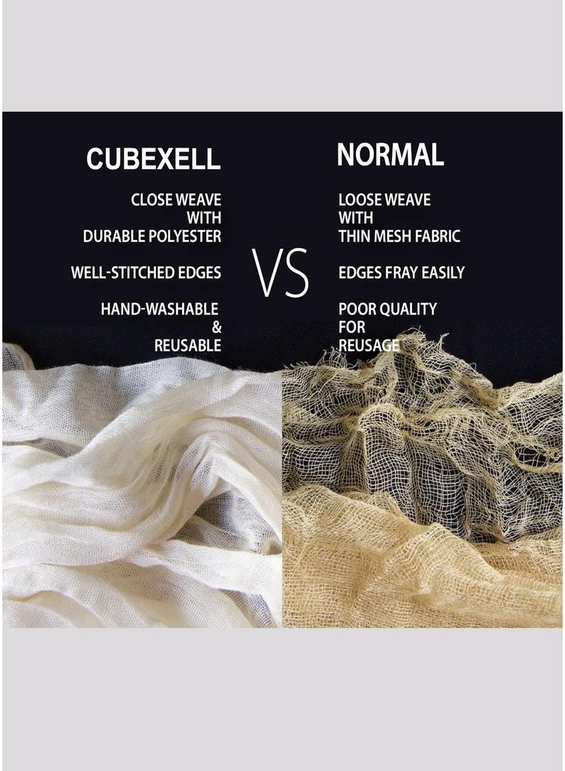 CUBEXELL Cheesecloth Table Runner, 90 x 400 cm Boho Gauze Table Decor, Translucent Tablecloth for Wedding Reception Bridal Shower Party Decoration Table Centerpiece - Image 4