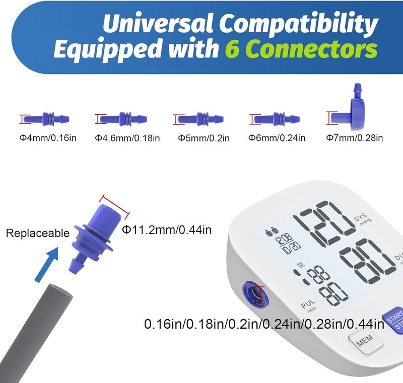 ELERA Pediatric Blood Pressure Cuff for Kids  Women  Small Child Replacement BP Cuff 5995 Inch Arm Circumference Compatible with Most Monitors  with 6 Connectors - Image 3
