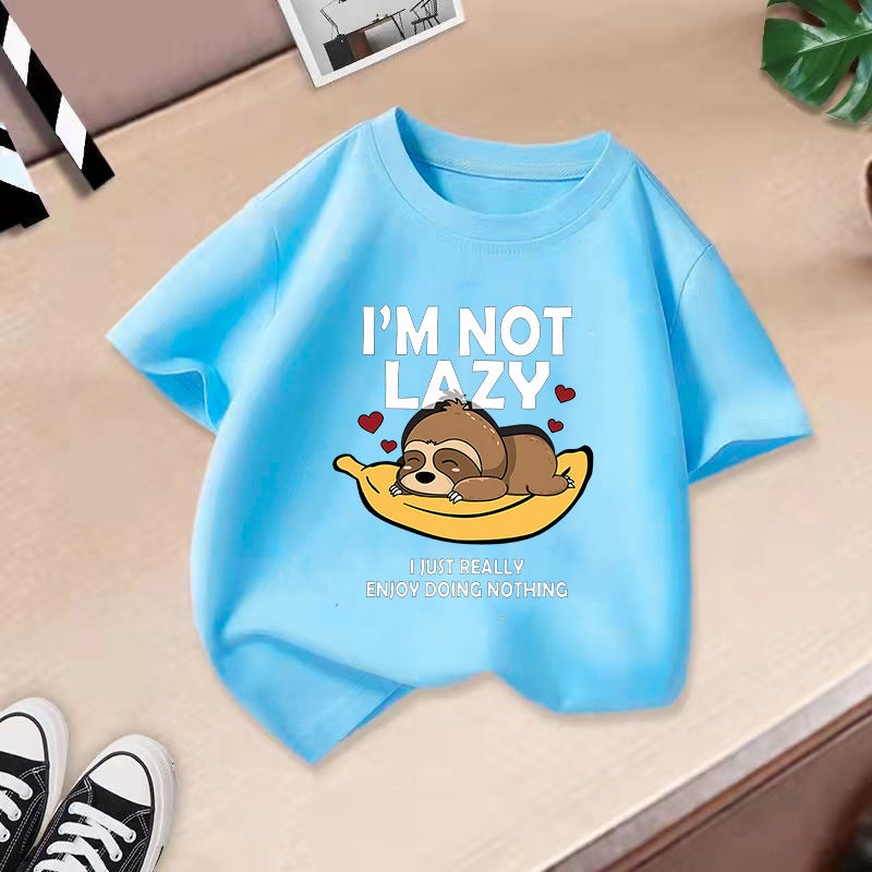 Summer Short-Sleeved T-Shirts For Boys And Girls, Cotton 2026 New Cartoon Print Tops, Girls' Half-Sleeve Children'S Clothing Trend - Image 1