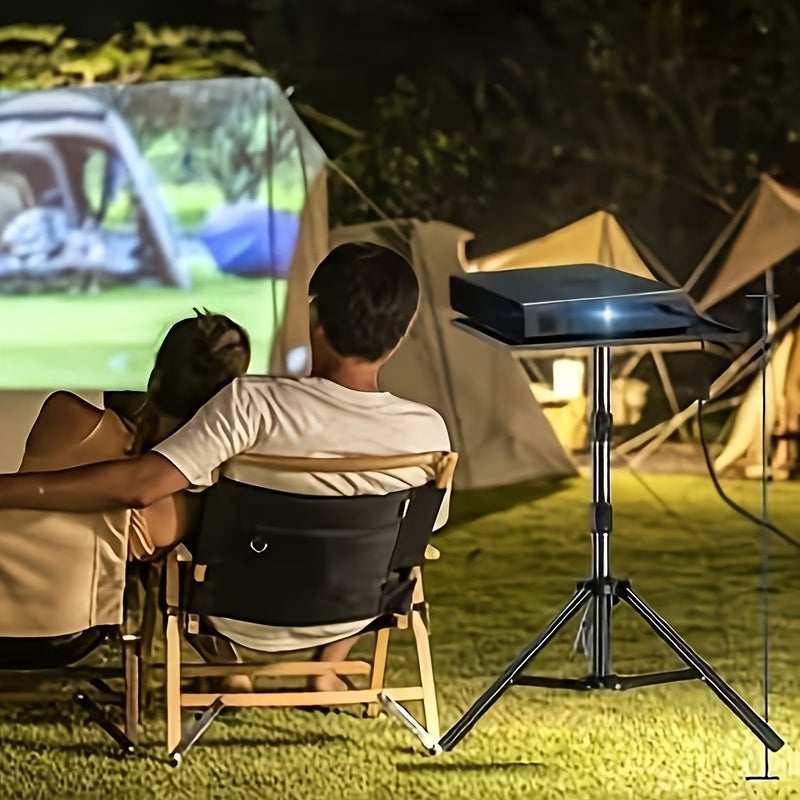 1pc Heavy Duty Projector Tripod Stand Adjustable Height Stable Iron Base Fits Projector Laptop Phone For Home Office Black - Image 4