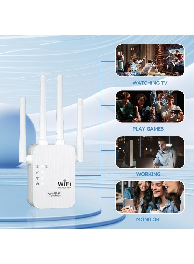 300Mbps WiFi Range Extender AC WiFi Extender WiFi Booster WiFi Repeater with 4 External Antennas, WiFi Signal Amplifier Dual Band 2.4G and 5G - Image 3