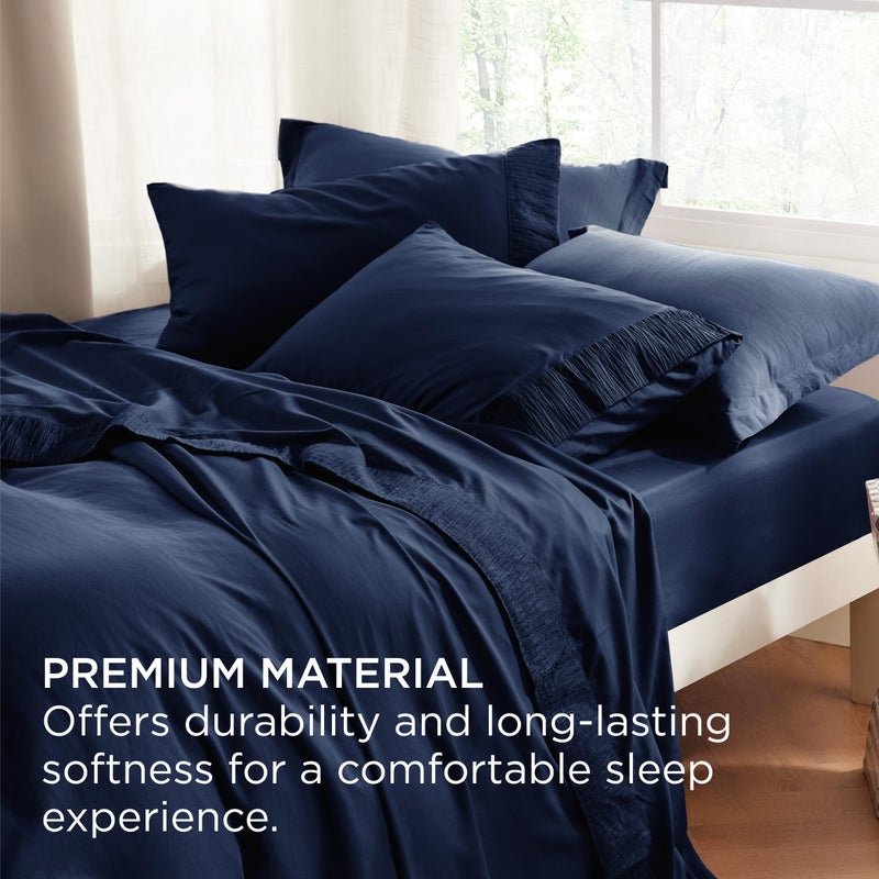 Bedsure Full Size Bed Sheets - 4 Pieces Soft Full Sheet Set - Breathable & Cooling - Hotel Luxury - Easy Care Polyester Microfiber Bedding for Women, Men, Navy - Image 5