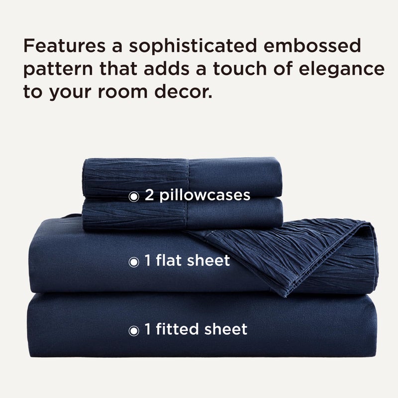 Bedsure Full Size Bed Sheets - 4 Pieces Soft Full Sheet Set - Breathable & Cooling - Hotel Luxury - Easy Care Polyester Microfiber Bedding for Women, Men, Navy - Image 2