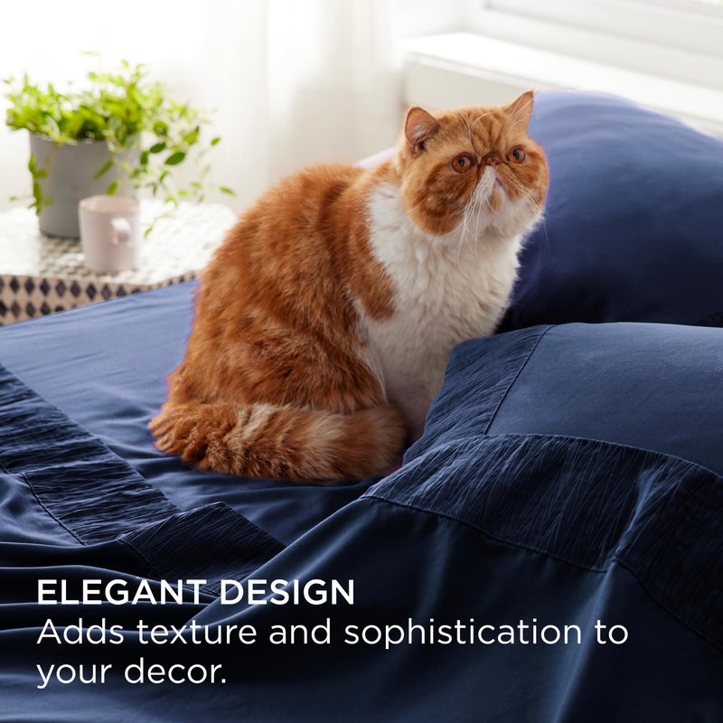 Bedsure Full Size Bed Sheets - 4 Pieces Soft Full Sheet Set - Breathable & Cooling - Hotel Luxury - Easy Care Polyester Microfiber Bedding for Women, Men, Navy - Image 4