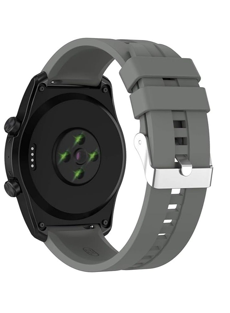 حزام ساعة ناعم من السيليكون المطاطي متوافق مع حزام 22 مم لساعة CMF من Nothing Watch Pro 2 الذكية مقاس 1.32 بوصة - (حزام فقط) رمادي غامق - Image 3