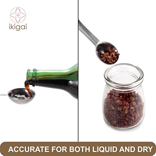 IKIGAI Stainless Steel Measuring Cup and Spoon Set of 6. 3 Measuring Cups & 3 Measuring Spoons for Dry and Liquid Ingredients in Kitchen Cooking/Baking - Image 5