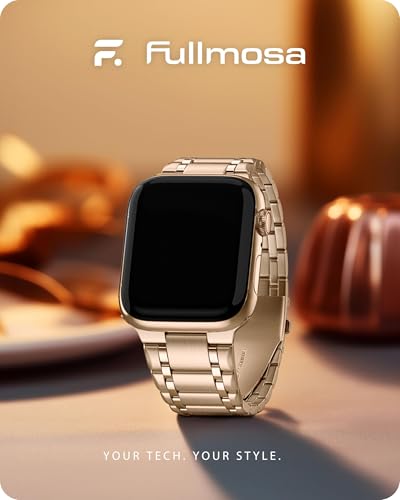 Fullmosa Bands Compatible with Apple Watch Band 41mm 40mm 38mm 46mm 49mm 45mm 44mm 42mm Stainless Steel iWatch Band with Case for Apple Watch Series 11 10 9 8 7 6 5 4 3 2 1 SE321 Ultra321 38mm 40mm 41mm Rose Gold - Image 3