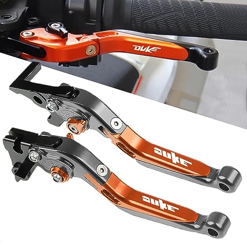 FREAXLL Duke 125 390 Brake Clutch Levers Set Foldable Extendable CNC Aluminium for Duke 125 390 200 250 2011-2015 2017 2018 2019 2020 (Orange/Titanium) - Image 2