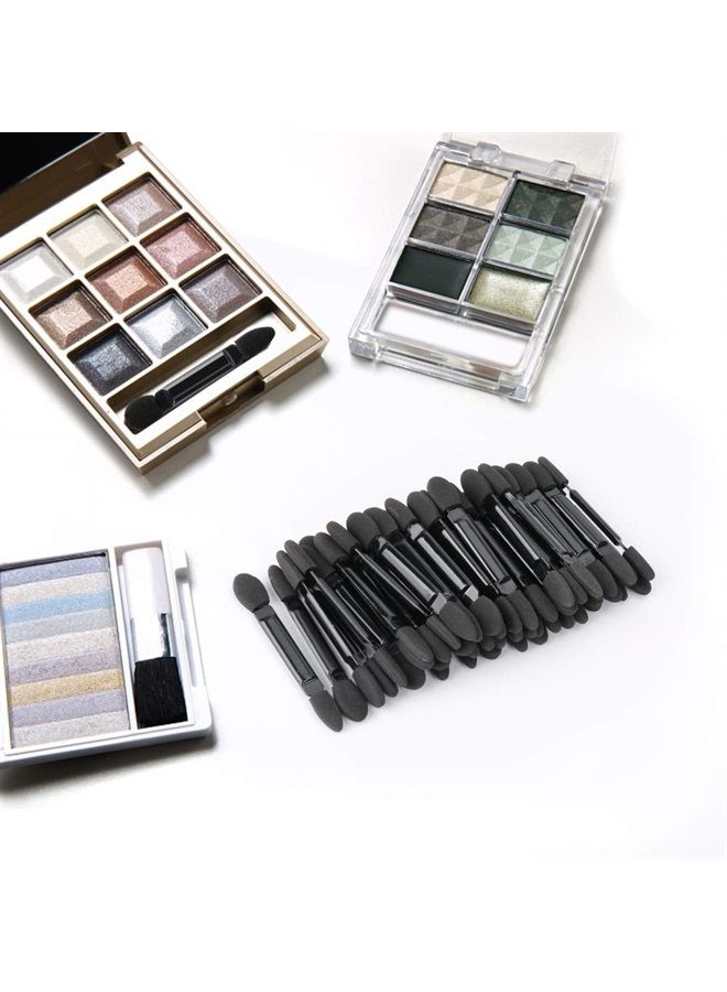 TygoMall Professional Double Head Eyeshadow Brushes Cosmetic Tool 50 Pcs Disposable Dual Sides Eyeshadow Sponge Brushes Makeup Applicator, (Size: 2.44 inch, Color: Black)