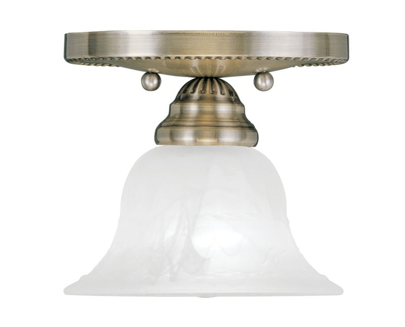 Livex Lighting 1530-01 Edgemont 1-Light Ceiling Mount, Antique Brass - Image 3