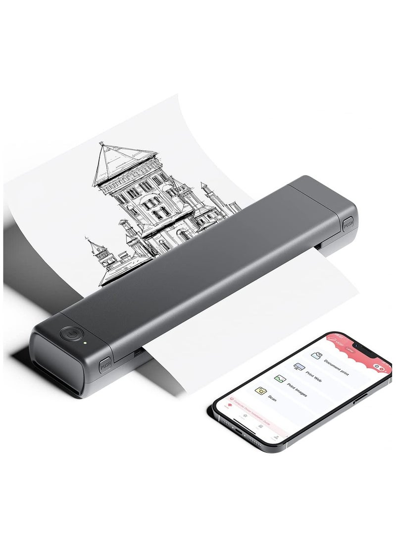 Portable Bluetooth Wireless M80F-A4 Thermal Printer, Compact Inkless Printer for Travel, Support Phone, Laptop, Small Printers for Home Use Vehicles Office School Stencils  - Image 1