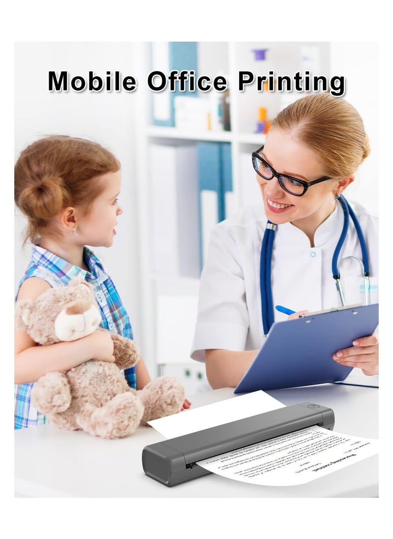 Generic - Portable Bluetooth Wireless M80F-A4 Thermal Printer, Compact Inkless Printer for Travel, Support Phone, Laptop, Small Printers for Home Use Vehicles Office School Stencils - Image 1