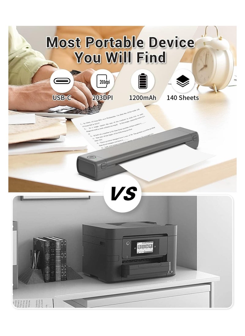 Generic - Portable Bluetooth Wireless M80F-A4 Thermal Printer, Compact Inkless Printer for Travel, Support Phone, Laptop, Small Printers for Home Use Vehicles Office School Stencils - Image 1