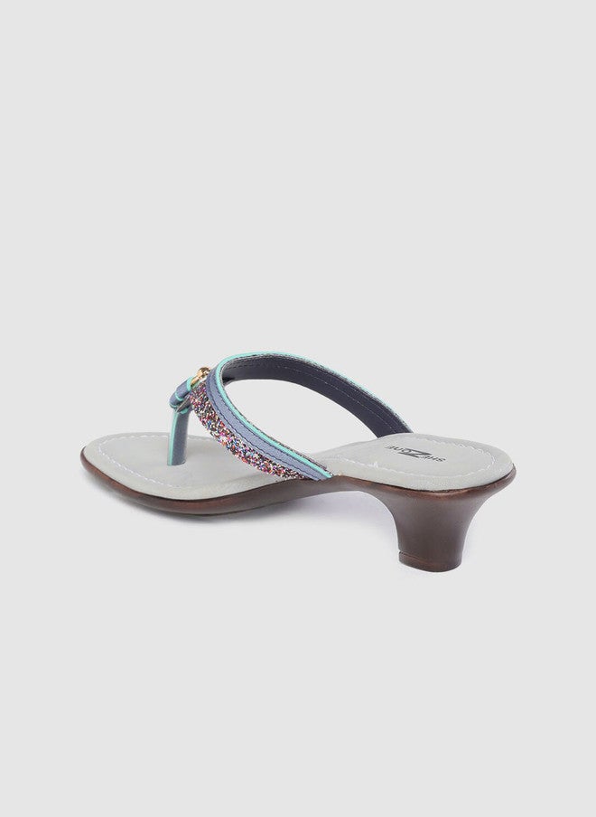 She Zone Shezone Women Blue Glitter Heels - Image 3