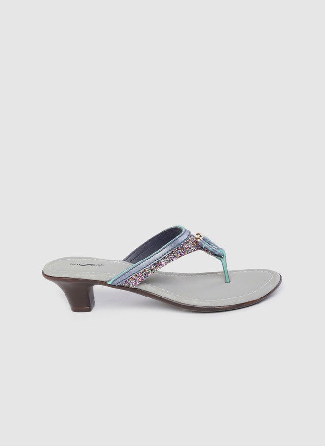 She Zone Shezone Women Blue Glitter Heels - Image 4