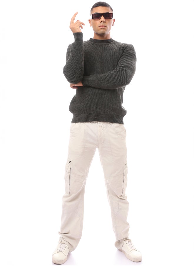 RAVIN Olive Green Mock Neck Acrylic Pullover  - Image 5