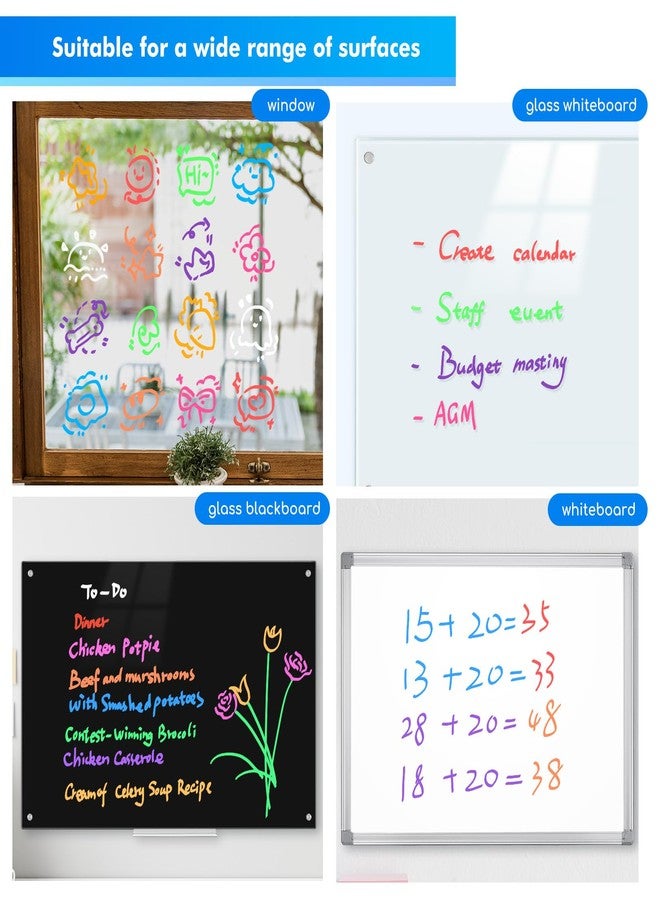 maxtek Neon Dry Erase Markers for Glass,Window Markers for Dry Erase Board,Chalkboard,LED Note Board,Acrylic Refrigerator Calendar,Bullet Tip,Low Odor,Assorted Colors,9 Count - Image 4