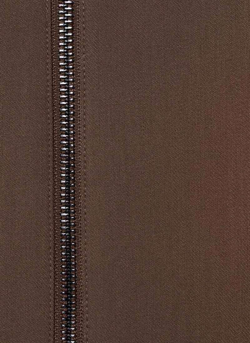 Lichi Short zip-up jacket in dense fabric