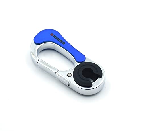 Omuda Stylish Hook Locking Silver Metal Carabiner Double Ring Hook Metal Key Chain for Men & Women - Image 3