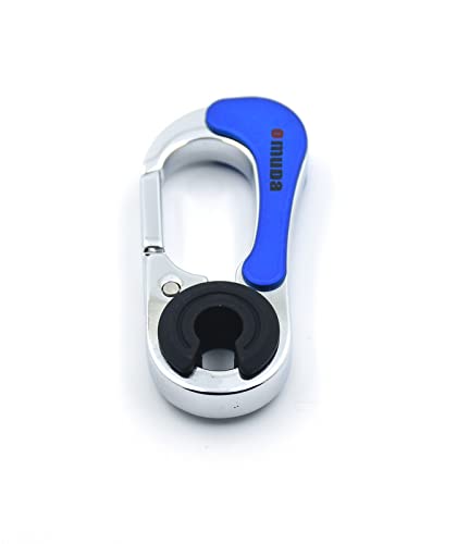 Omuda Stylish Hook Locking Silver Metal Carabiner Double Ring Hook Metal Key Chain for Men & Women - Image 1