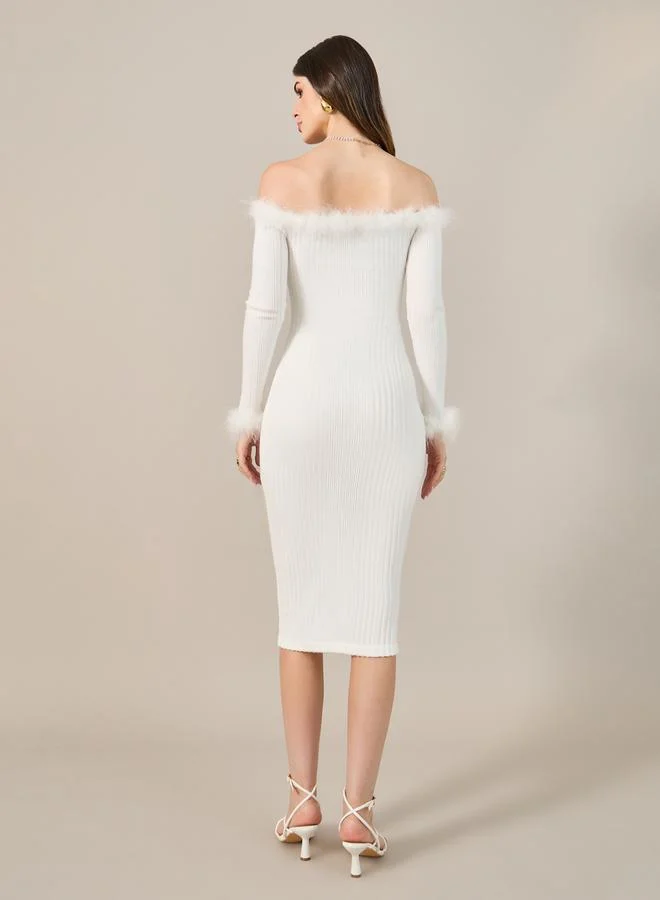 Take Two Feather Trim Dress