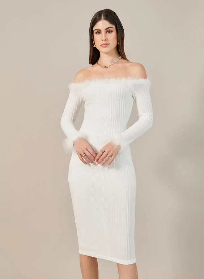 Take Two Feather Trim Dress