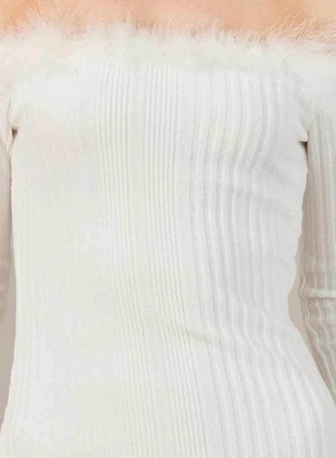 Take Two Feather Trim Dress