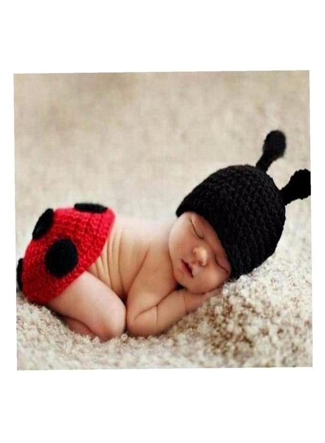 Baby Seven Star Ladybug Photography Costume, Newborn Prop, Clothes Photoshoot Costume Accessory for Boys Girls, Hundred Days Stars Cloak Set - Image 3