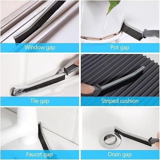LAGET® Mini Gap Cleaning Brush (PC-3) for Home Toilet Bathroom Kitchen Tiles,Hard Bristle, Door Window Track Deep Cleaning Brush (Pack of 3) - Image 5