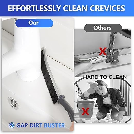 LAGET® Mini Gap Cleaning Brush (PC-3) for Home Toilet Bathroom Kitchen Tiles,Hard Bristle, Door Window Track Deep Cleaning Brush (Pack of 3) - Image 2