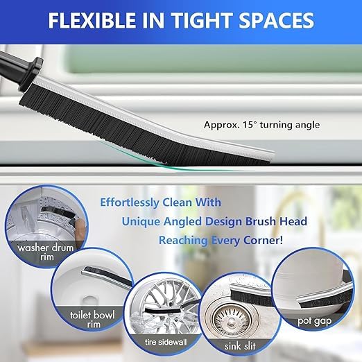 LAGET® Mini Gap Cleaning Brush (PC-3) for Home Toilet Bathroom Kitchen Tiles,Hard Bristle, Door Window Track Deep Cleaning Brush (Pack of 3) - Image 3