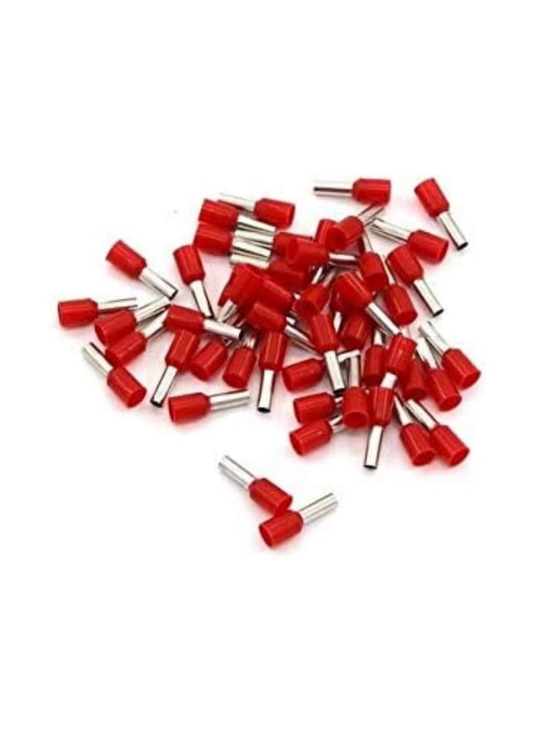 Insulated Ferrules Terminal Block Cord End Wire Tubular Connector Electrical Crimp Cable Lugs Terminal Cable Crimp Cable Sleeve for Wire Connection Pack of 100 2.5mm  E2516 Red - Image 2
