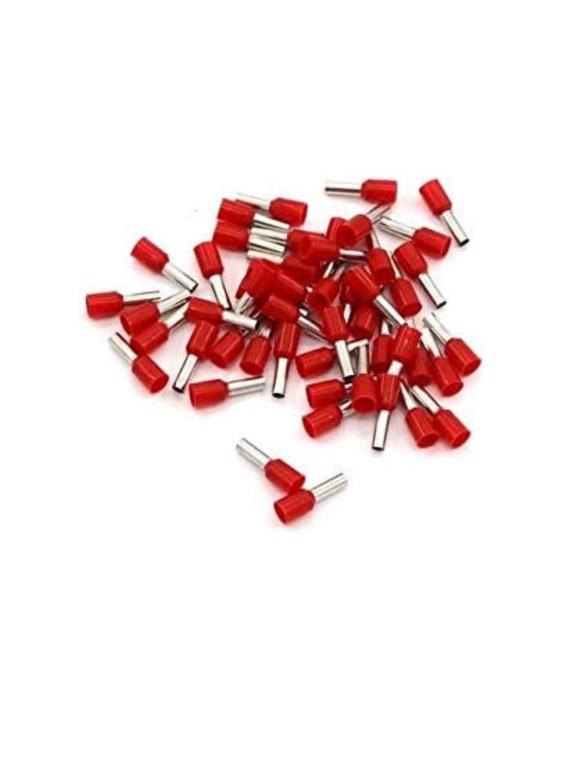 Insulated Ferrules Terminal Block Cord End Wire Tubular Connector Electrical Crimp Cable Lugs Terminal Cable Crimp Cable Sleeve for Wire Connection Pack of 100 2.5mm  E2516 Red - Image 3