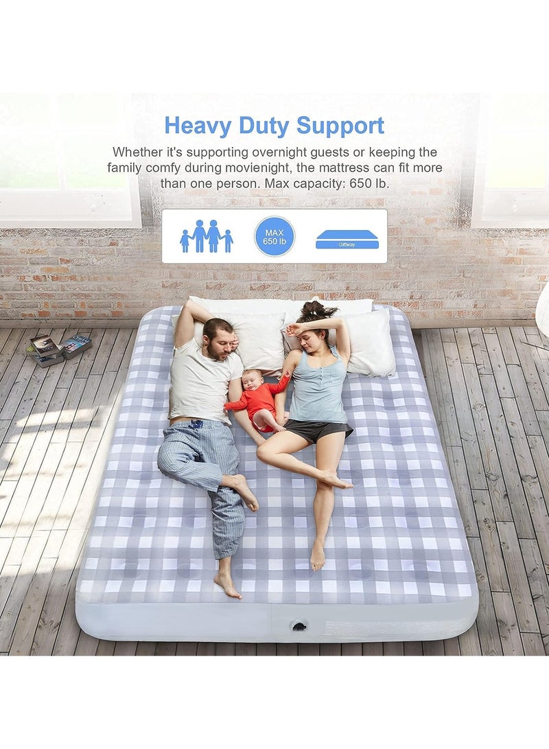 avenli Inflatable Air Sleeping Mattress With Flocked Top With Waterproof Cover Suitable For Camping/Guests/Travelling 191cm*137cm*22cm - Image 3