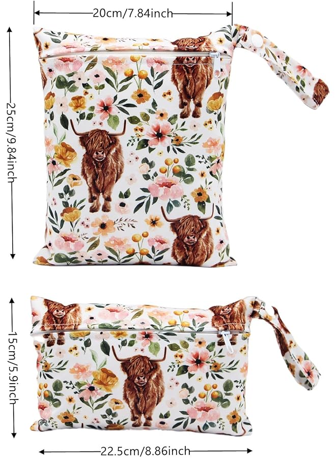 إكسفور حقيبة جافة مقاومة للماء من قطعتين للأطفال لحفاضات الأطفال وأجزاء مضخة الثدي، حقيبة مبللة مقاومة للماء وقابلة لإعادة الاستخدام مع مقبض للشاطئ وحمام السباحة وصالة الألعاب الرياضية وعربة الأطفال وحقيبة تنظيم أدوات الزينة واليوجا 7.9 * 9.8/5.9 * 8.9 - Image 2