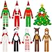 Suhine 9 Pcs Christmas Felt Elf Clothes Bulk Christmas Accessories Set Gingerbread Man Snowman Elk Xmas Tree Penguin Santa Claus Clothing for Xmas Decor Cute - Image 2