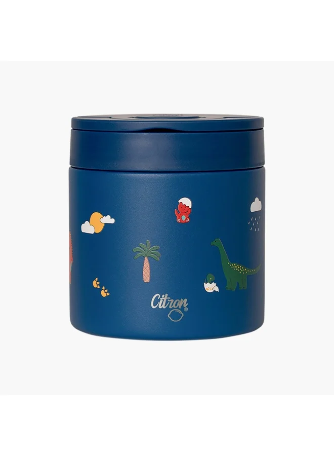 سترون Thermal Food Jar-Dino-350Ml-Cylinder (Stainless Steel) Blue \ 10X10.8