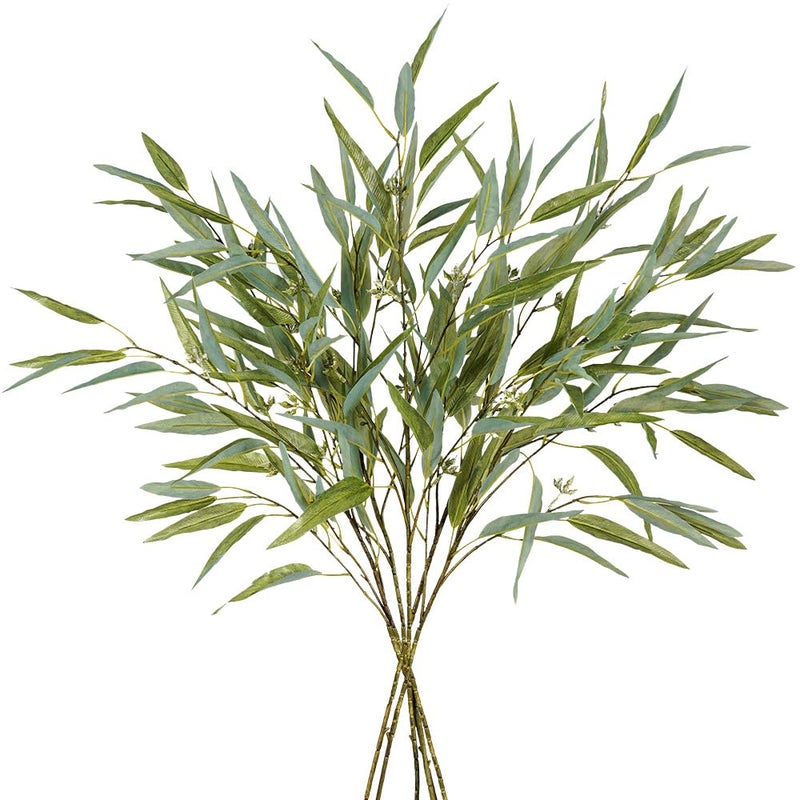 Melorca&Guilla Artificial Plants,6PCS 39" Green Eucalyptus Faux Branches for Vase,Faux Greenery Stems Artificial Plants for Shop Garden Office Home DÃ©cor (6, Green Eucalyptus) - Image 1