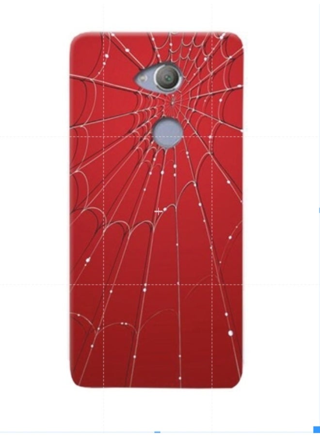 غطاء حماية واقٍ بنقش شبكة العنكبوت لهاتف سوني إكسبيريا XA2 ألترا أحمر