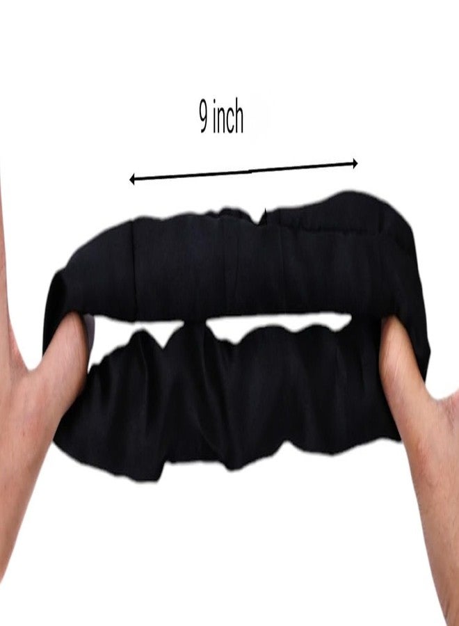 HIMJA Silk Satin Scrunchies For Women & Girls - Stylish Ponytail Bun Juda Rubber Bands Luxury Hair Accessories scrunchies - Scrunchy Ties For Style, Decoration & Wedding (Black) [PACK OF 6] - Image 3