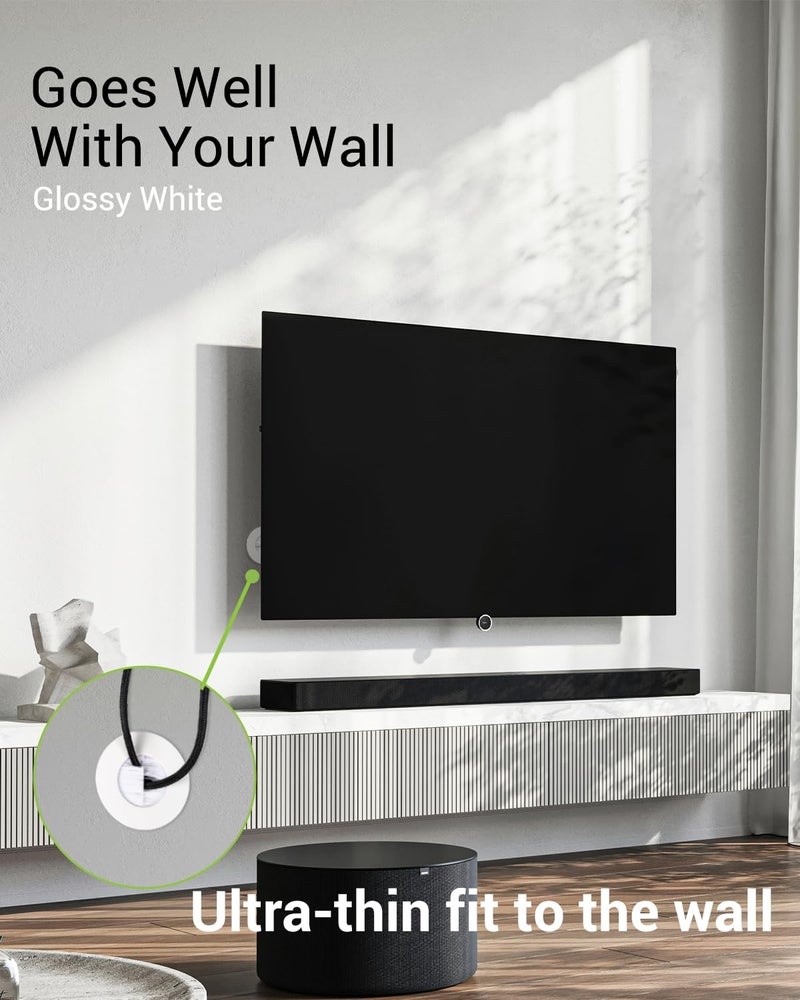 LEENUE in Wall Cable Management Kit for Wall Mounted TV, Slim Round Wall Cable Pass Through with Hole Saw Drill Attachment for Easy Installation, White 2-Pack - Image 4