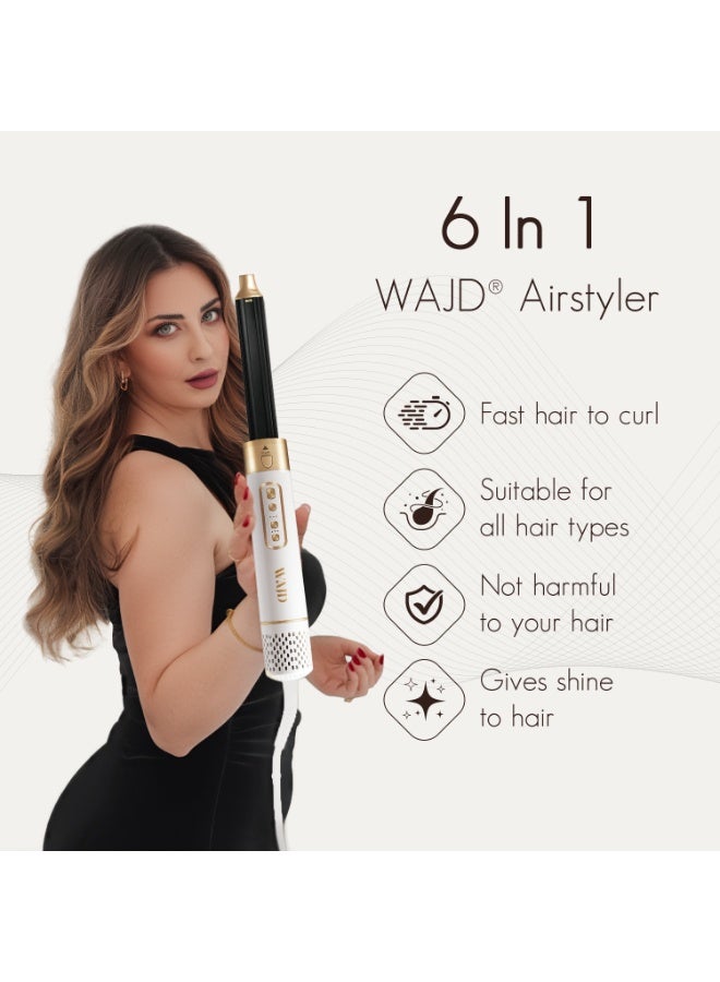 وجد Wajd 6-in-1 Hair Dryer & Styler – Auto Curlers, Brushes, Diffuser & Case – No Heat Damage, 5-Year Warranty - Image 2