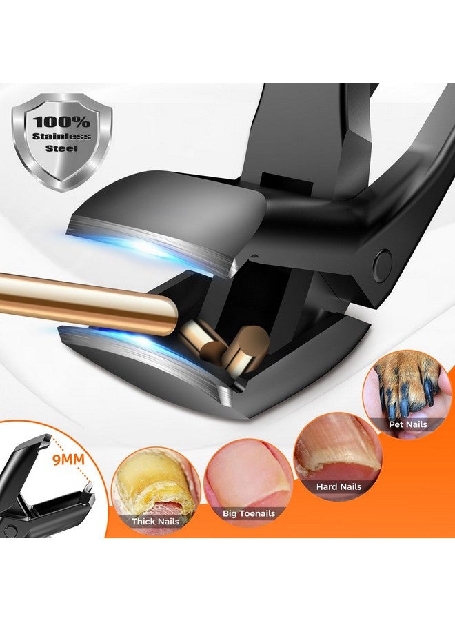 درمود مقص أظافر القدم لكبار السن، أظافر سميكة، مقص أظافر القدم كبير الرأس بزاوية مطور لعام 2024 للرجال بفتحة فك واسعة، مقص أظافر حاد شديد التحمل مع مقبض طويل - أسود - Image 3