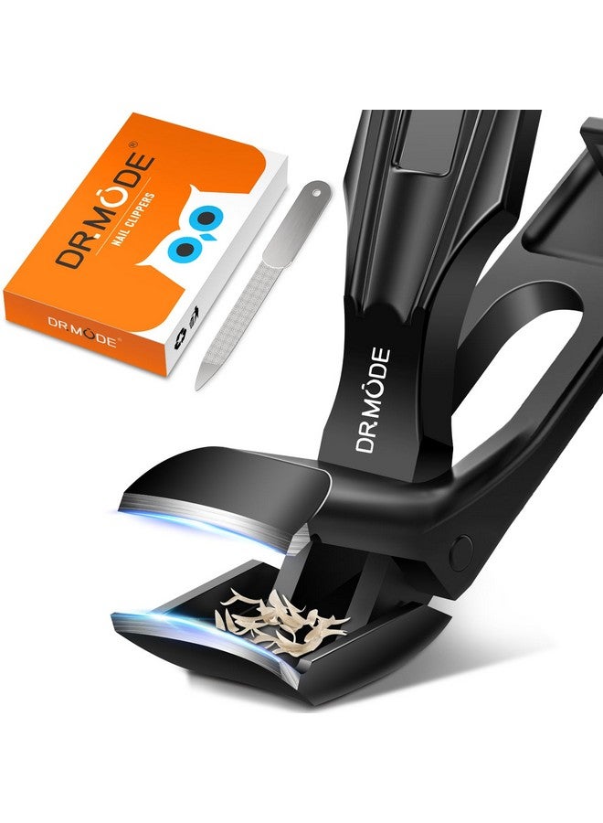 درمود مقص أظافر القدم لكبار السن، أظافر سميكة، مقص أظافر القدم كبير الرأس بزاوية مطور لعام 2024 للرجال بفتحة فك واسعة، مقص أظافر حاد شديد التحمل مع مقبض طويل - أسود - Image 1