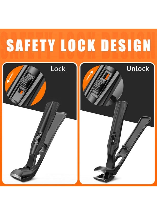 درمود مقص أظافر القدم لكبار السن، أظافر سميكة، مقص أظافر القدم كبير الرأس بزاوية مطور لعام 2024 للرجال بفتحة فك واسعة، مقص أظافر حاد شديد التحمل مع مقبض طويل - أسود - Image 5