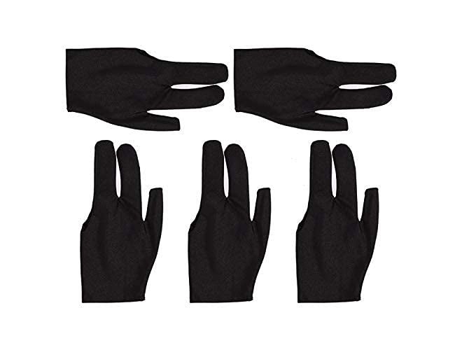 JBB Pool Snooker Billiard Gloves - 5 Pieces (Black) - Image 1