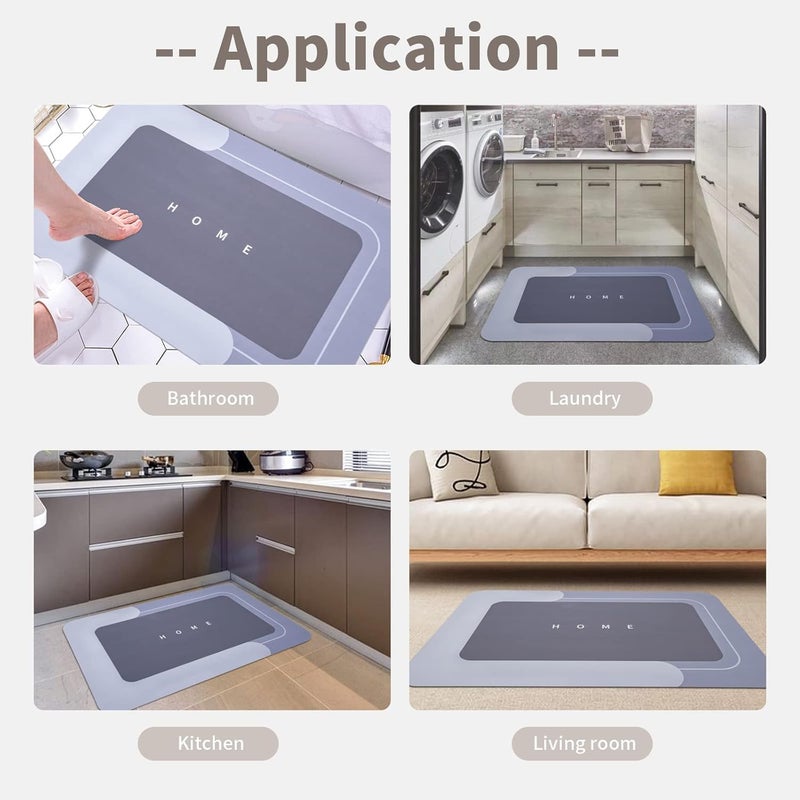 BBD kitchen shop Bathroom Square Mat Square Bathroom Mat Square Bath Mat Bathroom Carpet Cushion Mat Super Absorbent Soft Carpet Quick Dry for Home Office 380 grm - Image 4