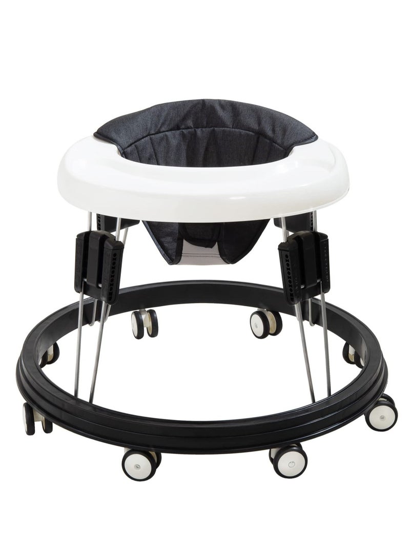 Baby Walker, Baby Walker Foldable Adjustable Height,Multi-Function Anti-Rollover Toddler Walker,Suitable for All terrains for Baby Boys and Baby Girls 6-18Months 9 Heights Adjustable (Black) - Image 1