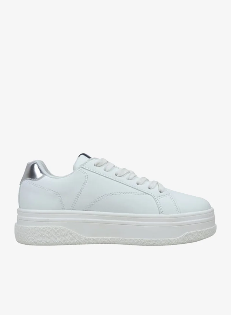 Women's Panelled Sneakers with Lace-Up Closure - PARADISE II
