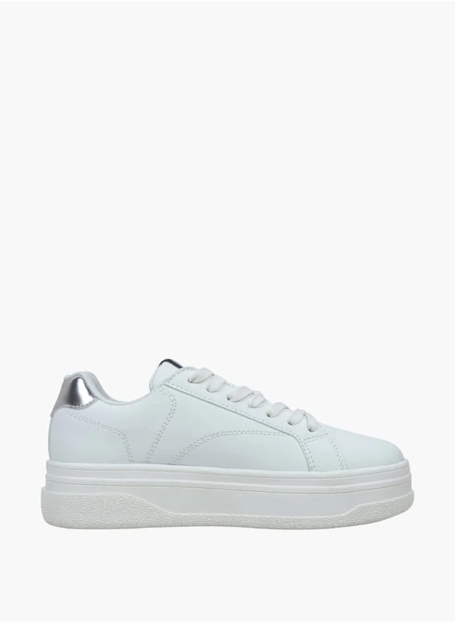 جاب Women's Panelled Sneakers with Lace-Up Closure - PARADISE II